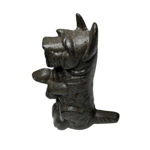 Cast Iron Standing Fox Terrier Door Stop Or Book End 7x5”